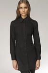 Modna przedłużana koszula z zakładkami HIT czarny - K19 w sklepie internetowym LadyStyle