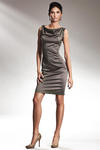 Szykowna sukienka, z efektem wody - oliwka - S15 w sklepie internetowym LadyStyle
