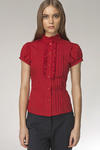 Urocza koszula z falbanką i zakładkami czerwony - K26 w sklepie internetowym LadyStyle