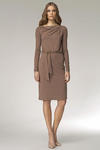 Zmysłowa i delikatna sukienka - mocca - S14 w sklepie internetowym LadyStyle