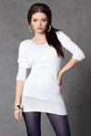 4017-3 Sukienka/tunika dziergana - biały w sklepie internetowym LadyStyle