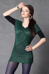 4017-1 Sukienka/tunika dziergana - zielony w sklepie internetowym LadyStyle