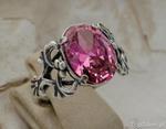 CAMPO - srebrny pierścionek z różowym kryształem w sklepie internetowym Topsilver.pl