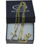 Złoty męski komplet 50cm lub 55cm + krzyżyk z P. Jezusem 333 w sklepie internetowym Bestsilver.pl