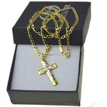 Złoty komplet łańcuszek + krzyżyk z P.Jezusem 333 kmp102 w sklepie internetowym Bestsilver.pl