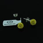 Kolczyki Discoball Swarovski kulki 8mm Citrine na sztyft w sklepie internetowym Bestsilver.pl