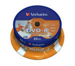 Płyty Verbatim DVD-R 4,7GB 16x - Cake Box - 25 szt. - Printable w sklepie internetowym Profibiuro.pl