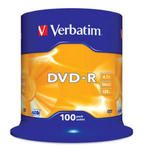 Płyty DVD-R Verbatim 4,7GB Verbatim - 16x Cake Box - 100 szt. w sklepie internetowym Profibiuro.pl