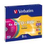 Płyty Verbatim DVD+RW 4.7GB 4x - Slim - 5szt. Colors w sklepie internetowym Profibiuro.pl