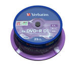 Płyty Verbatim DVD+R DL 8,5GB 8x - Spindle - 25szt.- Matt Silver w sklepie internetowym Profibiuro.pl