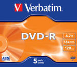 Płyty Verbatim DVD-R 4,7GB 16x - Jewel Case- 5szt.- Matt Silver w sklepie internetowym Profibiuro.pl