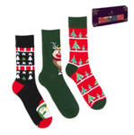 Skarpetki Skarpety na prezent świąteczne box 3-pak mikołaj CMLS450-002 w sklepie internetowym BucikSklep