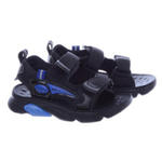 Sandały sportowe chłopięce na rzepy tanie D938 Czarne Niebieskie w sklepie internetowym BucikSklep