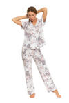 Damska piżama rozpinana z krótkim rękawem długie spodnie MORAJ PDD3500-006 w sklepie internetowym BucikSklep