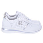 Skórzane Sportowe Sznurowane Buty Damskie na Platformie Sneakersy Białe VINCEZA 41447 w sklepie internetowym BucikSklep