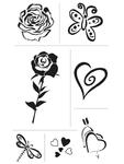 Stemple silikonowe, Serca, róże, motylek, ważka [28-592-00] w sklepie internetowym KreatywnySwiat.pl