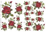 Papier decoupage, czerwone róże, A3 [ITD-0293] w sklepie internetowym KreatywnySwiat.pl