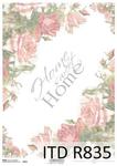 Papier ryżowy, róże, kwiaty, Vintage, Home sweet Home, A4 [ITD-R0835] w sklepie internetowym KreatywnySwiat.pl
