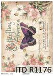 Papier ryżowy, Motyl retro - kwiaty, A4 [ITD-R1176] w sklepie internetowym KreatywnySwiat.pl