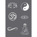 Szablon do malowania, sitodruk: Budda, symbol Om, Ying-Yang, A5 [45-136-000] w sklepie internetowym KreatywnySwiat.pl