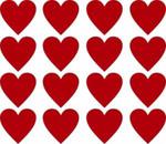 Naklejki wzory skandynawskie serca L, 9.5cm, 16szt, kolor czerwony w sklepie internetowym Inkhouse