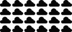 Naklejki wzory skandynawskie chmury M, 10cm, 24szt, kolor czarny w sklepie internetowym Inkhouse
