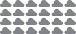 Naklejki wzory skandynawskie chmury M, 10cm, 24szt, kolor szary w sklepie internetowym Inkhouse