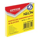 Karteczki samoprzylepne samoprzylepne Office Products, 76x76mm, 1x100 kart., neon, żółty w sklepie internetowym dyskontbiurowy24.pl