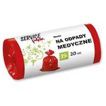 Worki na śmieci 35L LDPE 18µm 50x55cm SERVICE PACK czerwone na odpady medyczne 20szt./ST-HR-033799/ w sklepie internetowym dyskontbiurowy24.pl