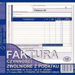 Druk samokopiujący faktura czynności zwolnionych z podatku na podstawie art 43 ust.1 pkt 2-41 ustawy z 11.03.2004r.o podatku VAT A5 80 kartek odbiorca faktury TYPOGRAF /01237/ w sklepie internetowym dyskontbiurowy24.pl