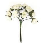 Kwiaty papierowe bukiecik - róże 12 sztuk białe /252004/ w sklepie internetowym dyskontbiurowy24.pl