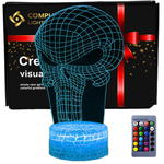 3D lampka nocna dla dzieci - Czaszka Punisher w sklepie internetowym Compliment