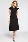 CM3042 Sukienka rozkloszowana z falbankami przy rękawach - czarna w sklepie internetowym Cudmoda