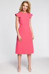 CM3042 Sukienka rozkloszowana z falbankami przy rękawach - różowa w sklepie internetowym Cudmoda