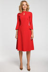 CM3103 Sukienka z łezką w dekolcie - czerwona w sklepie internetowym Cudmoda