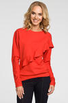 CM3110 Damska bluzka z falbanką - czerwona w sklepie internetowym Cudmoda