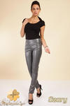 CM0029 Skórzane spodnie legginsy z kieszeniami - szare w sklepie internetowym Cudmoda