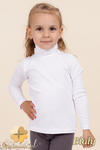 MA022 Dziecięca gładka bluzka golf z długim rękawem - biała w sklepie internetowym Cudmoda
