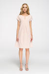 CM2669 Stylowa sukienka o nowoczesnym kroju - pudrowa w sklepie internetowym Cudmoda