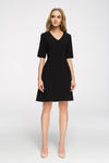 CM2676 Taliowana sukienka do pracy - czarna w sklepie internetowym Cudmoda
