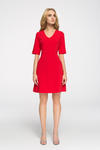 CM2676 Taliowana sukienka do pracy - czerwona w sklepie internetowym Cudmoda
