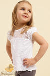 MA015 Dziewczęca bluzeczka z ozdobną koronką - biała w sklepie internetowym Cudmoda