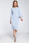 CM2923 Dopasowana sukienka z falbanami przy rękawach - błękitna w sklepie internetowym Cudmoda