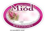 Etykieta owalna na miód wrzosowy 92x60mm w sklepie internetowym Pszczelnictwo.com.pl