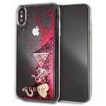 Guess Liquid Glitter Hearts - Etui do iPhone Xs Max (malinowy) w sklepie internetowym mobilemania.pl