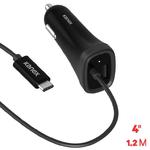 Kanex USB-C Car Charger - Ładowarka samochodowa z kablem USB-C 3 A 1.2 m (czarny) w sklepie internetowym mobilemania.pl