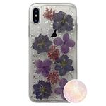 PURO Glam Hippie Chic Cover - Etui iPhone Xs / X (prawdziwe płatki kwiatów fioletowe) w sklepie internetowym mobilemania.pl