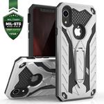 Zizo Static Cover - Pancerne etui iPhone XR z podstawką (srebrne) w sklepie internetowym mobilemania.pl