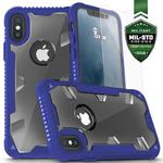 Zizo Proton Case - Pancerne etui iPhone X ze szkłem na ekran (przeźroczyste/niebieskie) w sklepie internetowym mobilemania.pl