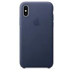 Apple Leather Case - Skórzane etui iPhone Xs/X (nocny błękit) w sklepie internetowym mobilemania.pl